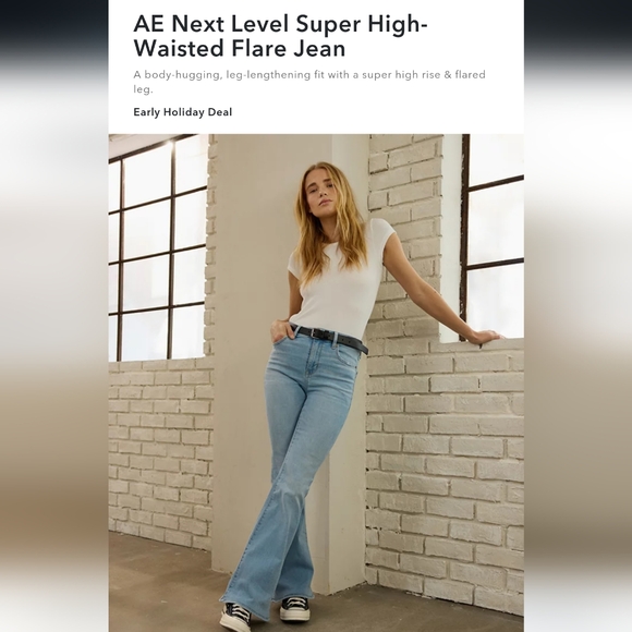 AE Next Level Super High Waisted Flare Jean - Picture 2 of 9